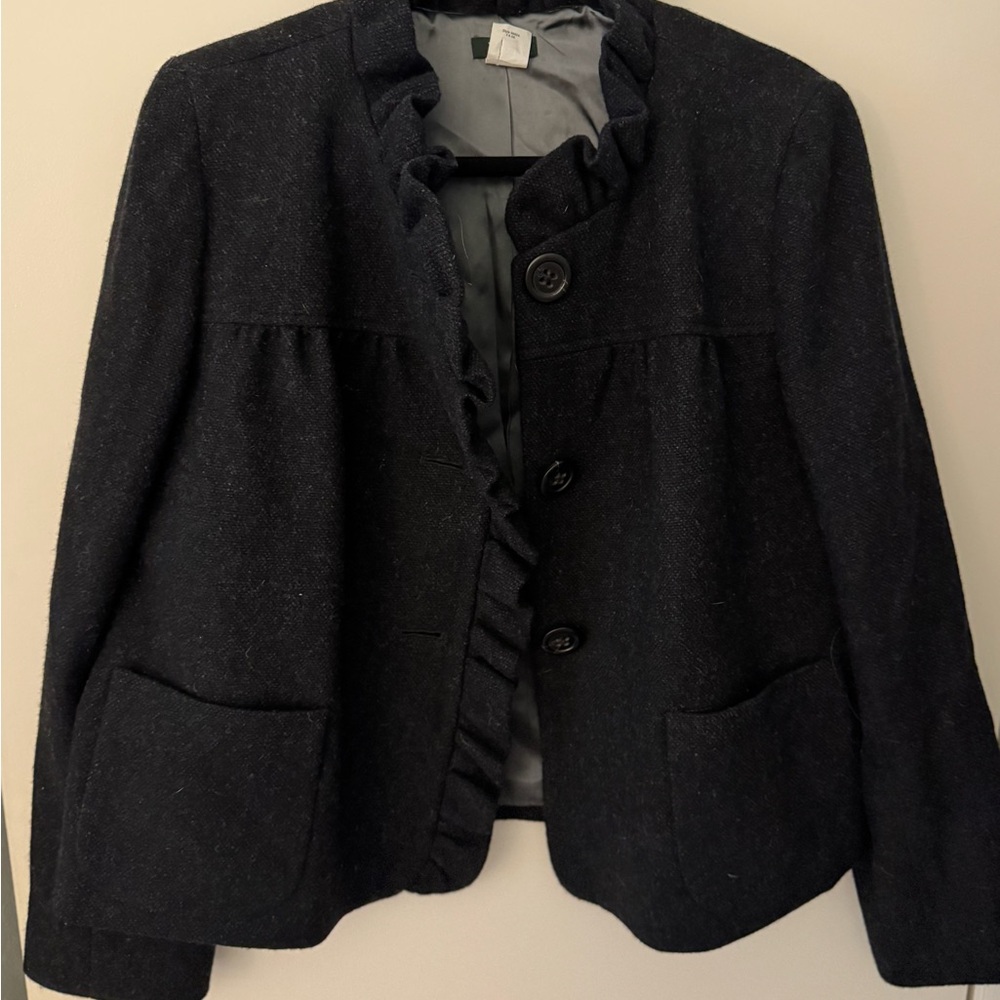 J. Crew Black Ruffled Blazer - Picture 2 of 5